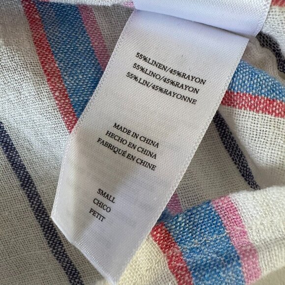 Rails Thea Tahiti Stripe Shirt Size S Cropped Tie Front - Picture 10 of 12
